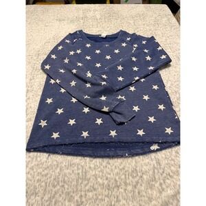 Alternative Blue Star Print Long Sleeve Casual‎ Sweatshirt Women's Size S NWOT